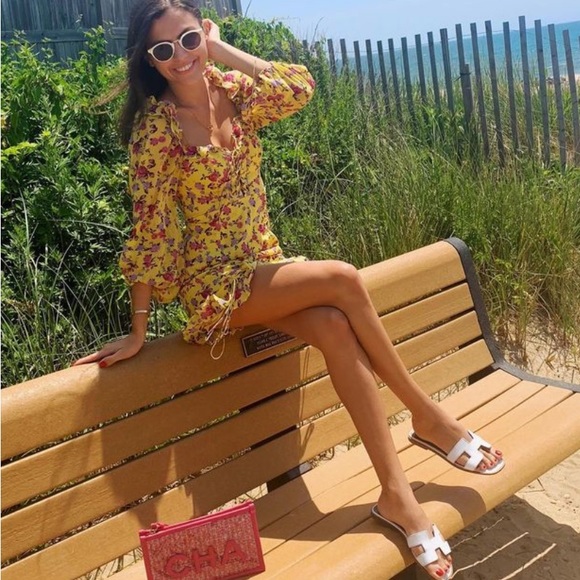 FOR LOVE & LEMONS 🍋 inspired style yellow floral print dress Fits size x-small - Picture 1 of 4